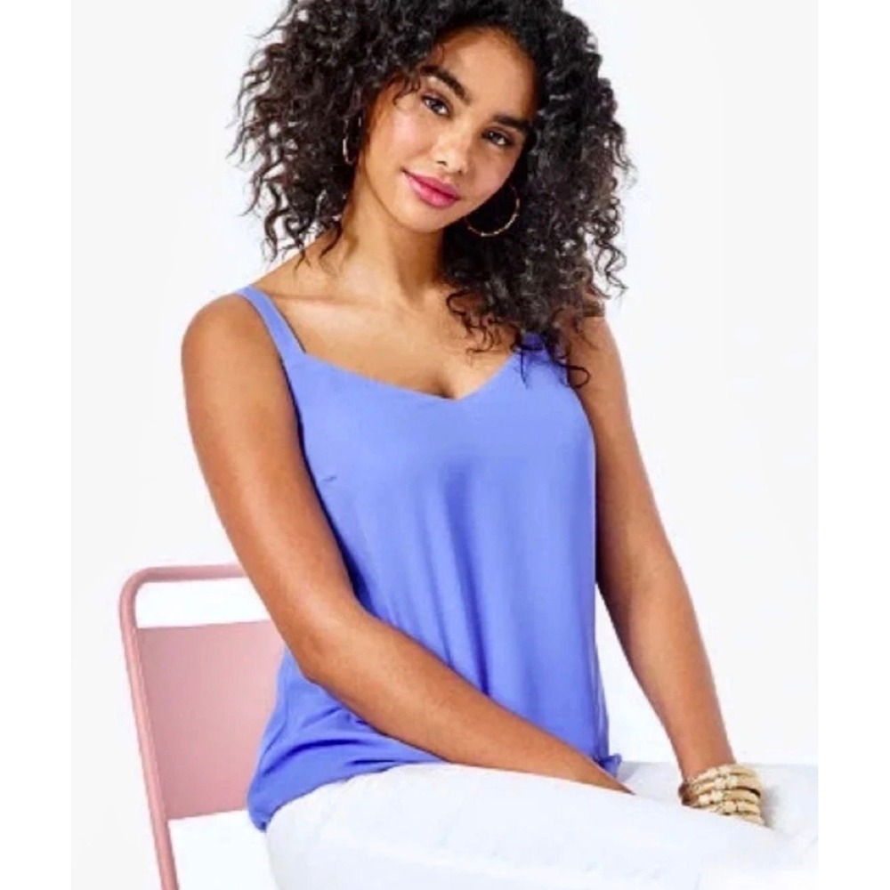 Lilly Pulitzer Florin Camisole Women M Periwinkle Preppy V-Neck Adjustable Strap